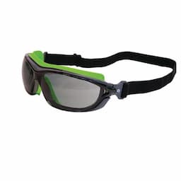 VERATTI® PRIMO™ PLUS SAFETY GOGGLES GRAY AND GREEN FRAME WITH GRAY LENSES