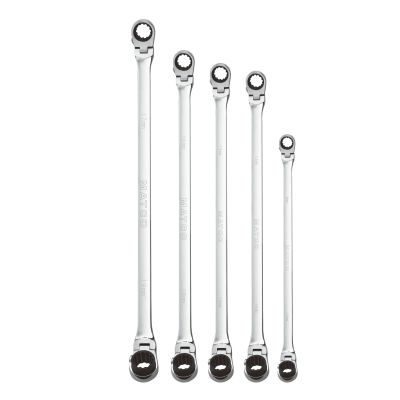 5 PIECE EXTRA LONG DOUBLE BOX FLEX HEAD RATCHETING WRENCH SET ...