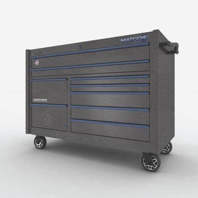 57" x 28" DOUBLE-BAY 4s SERIES TOOLBOX (SILVER VEIN/BLUE)