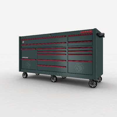 79" x 28" TRIPLE-BAY 4s SERIES TOOLBOX (THUNDERSTORM GRAY/RED)