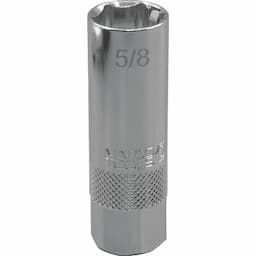 3/8" DRIVE 5/8" SAE 6 POINT 2½" LONG SPARK PLUG SOCKET WITH RETAINING TABS